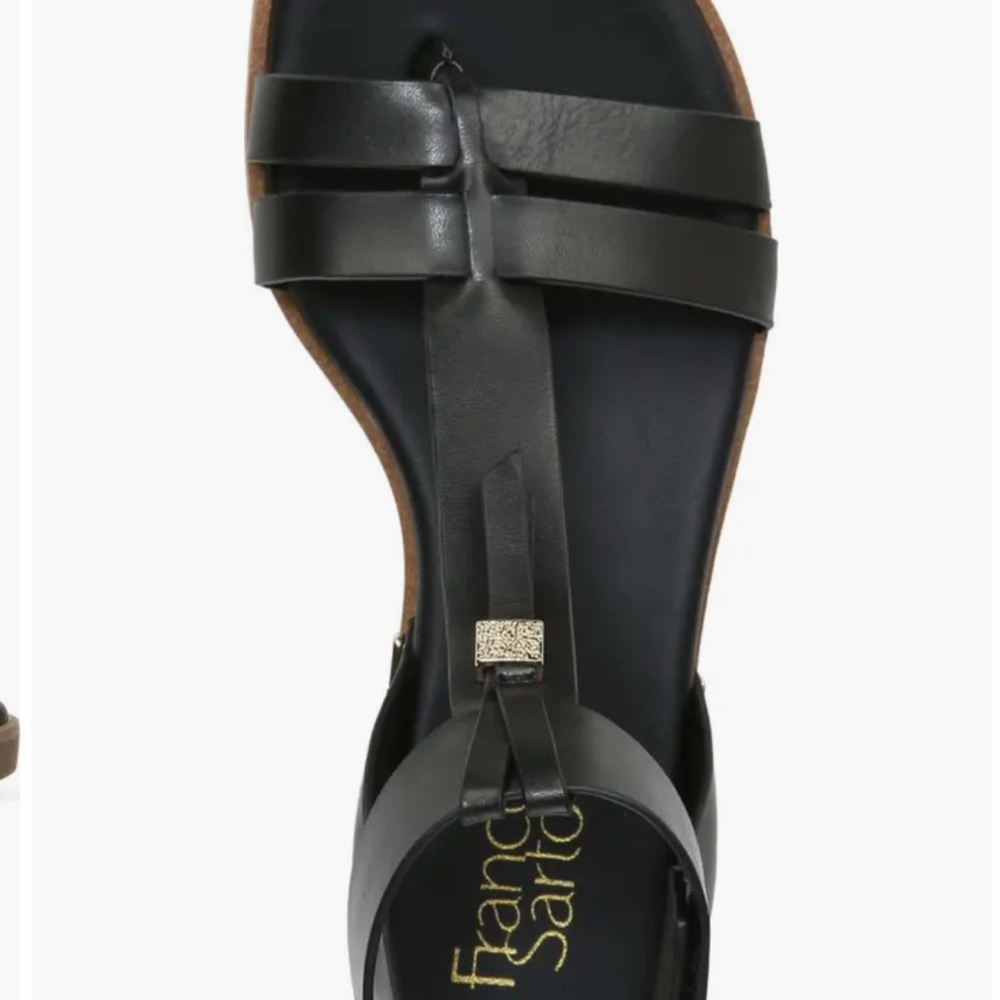 Franco Sarto Black and Tan Women's Sandals - Picture 2 of 5